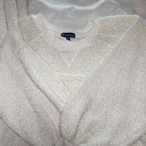 Democracy Cream Cozy Textured Crewneck Sweatshirt